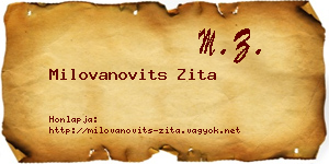 Milovanovits Zita névjegykártya